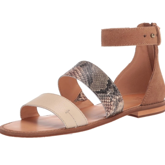 Frye and Co. Women's Evie 2 Band Sandal Flat - Snake Mulit Neutral - SZ 7.5 - Picture 3 of 15